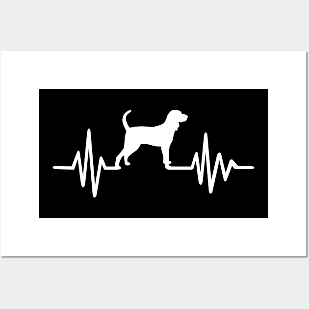 Heartbeat Black and Tan Coonhound Wall Art by Designzz